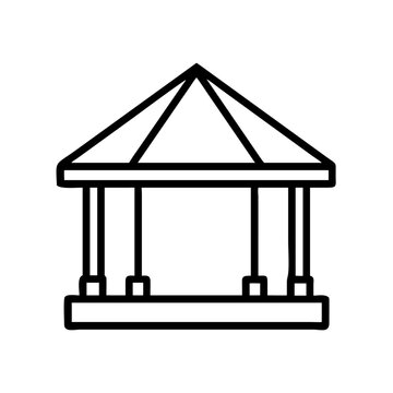 recommend clip art: gazebo vector icon, simple black outline line icon of gazebo, furniture vector line art icon