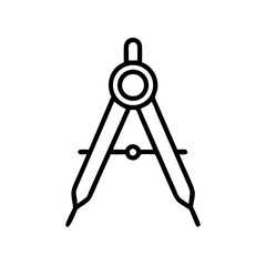Compass tool icon in minimalist line art style