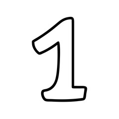 Number 1 icon in minimalist line art style