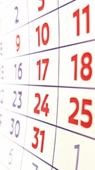 The Sheet of the Calendar