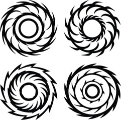 Circular saw blade vector icon isolated on white background.