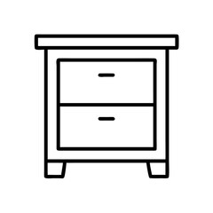 side cabinet vector icon, simple black outline line icon of side cabinet, furniture vector line art icon