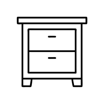 recommend clip art: side cabinet vector icon, simple black outline line icon of side cabinet, furniture vector line art icon