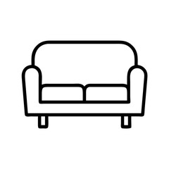 sofa 0 vector icon, simple black outline line icon of sofa 0, furniture vector line art icon