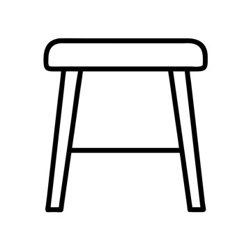 recommend clip art: stool vector icon, simple black outline line icon of stool, furniture vector line art icon