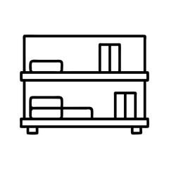 wall shelf vector icon, simple black outline line icon of wall shelf, furniture vector line art icon