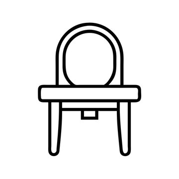 recommend clip art: vanity stool vector icon, simple black outline line icon of vanity stool, furniture vector line art icon