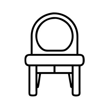 recommend clip art: vanity stool vector icon, simple black outline line icon of vanity stool, furniture vector line art icon