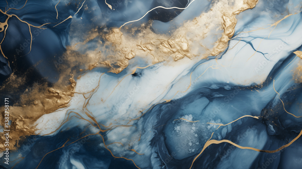Aufkleber  Marble effect background. Fluid art texture. Backdrop with abstract mixing paint effect. Mixed paints for interior poster.