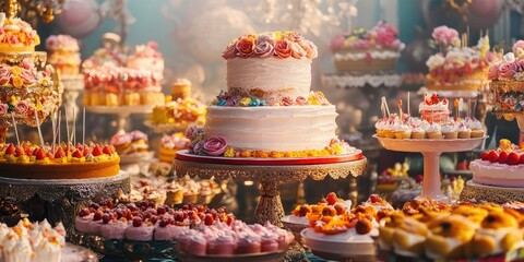 Elegant Dessert Buffet Display
