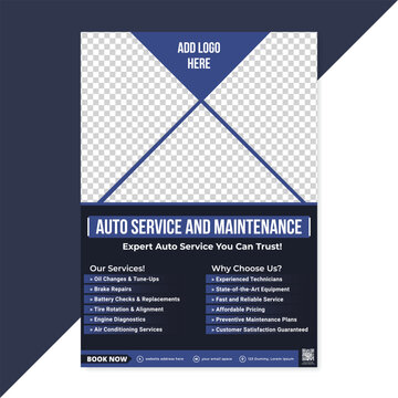 Auto Repair Flyer Template, Automobile Service flyer