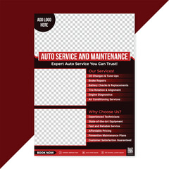 Modern, eye-catching flyer for an auto repair shop. Automotive Repair Flyer