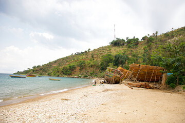 Lake Tanganyika shore view in Kigoma, Tanzania on october 24, 2024