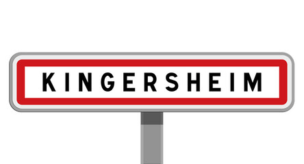 Panneau sur poteau central de Kingersheim, Haut-Rhin, Grand Est