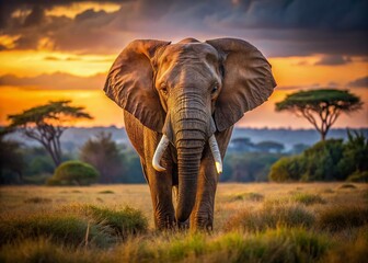 Obraz premium Majestic African Elephant in Ol Pejeta Conservancy, Kenya - High-Resolution Wildlife Photography