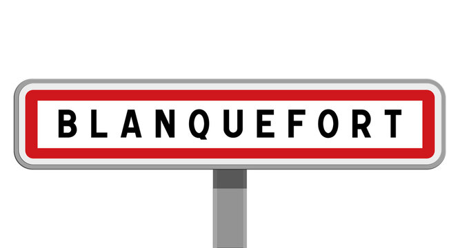Panneau sur poteau central de Blanquefort, Gironde, Nouvelle-Aquitaine
