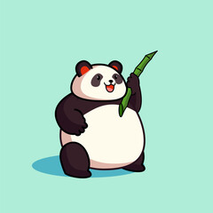 panda with a flower