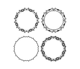 Set of calligraphic design elements, page decor, dividers and ornate headpieces