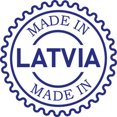"Made in Latvia" stamp logo design 