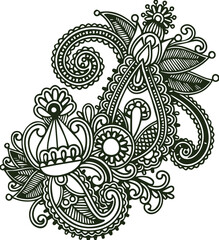 Beautiful flower art and mandala vector design