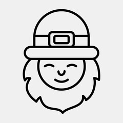 Icon leprechaun. St. Patrick's Day celebration elements. Icons in line style. Good for prints, posters, logo, party decoration, greeting card, etc.