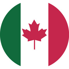 Fototapeta premium canada italy flag mashup, italian canadian culture icon, canada and italy merged flag vector