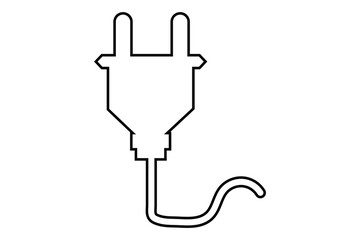 electric plug icon isolated on white background.