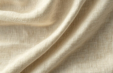 Natural Beige Linen Fabric Texture – Soft Textile Material Background