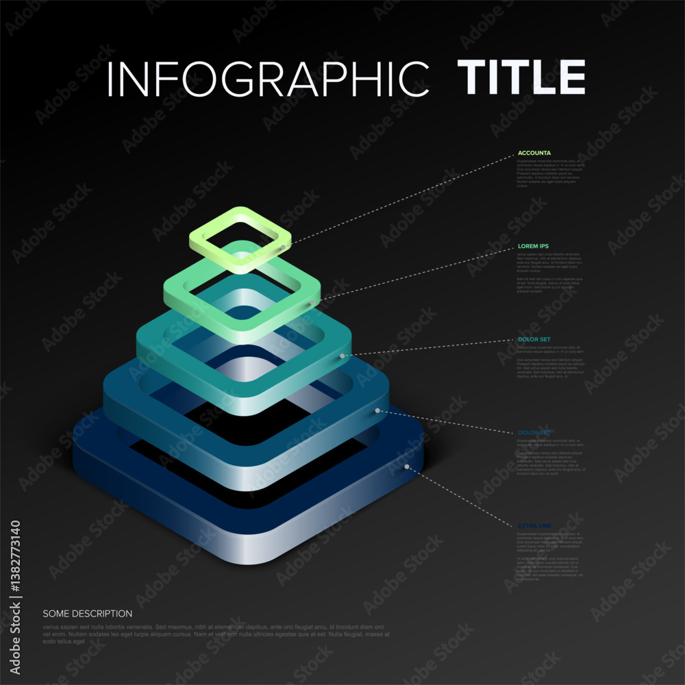 Poster this vibrant layered 3d infographic pyramid diagram uses a colorful gradient design to represent hie