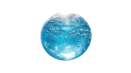 Ocean Sphere: This captivating shot displays a glass sphere, seemingly encapsulating the ocean's essence with delicate bubbles and shimmering water.