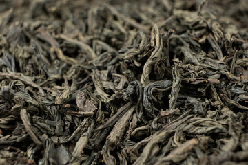 Loose leaf black tea, macro texture