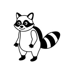 A friendly Raccoon with a backpack silhouette