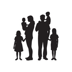 family silhouette vector