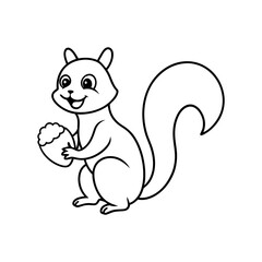 A happy Squirrel collecting a corns silhouette.