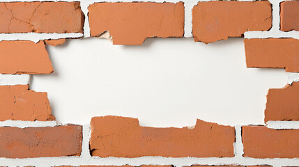 independence day, brick wall with broken section reveals smooth surface behind, symbolizing independence and day