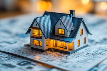 3D model of a cottage house. House design, country house. Two-storey cottage 3D model project. Sale and purchase of real estate, rent, real estate agency. Construction and design of houses. 