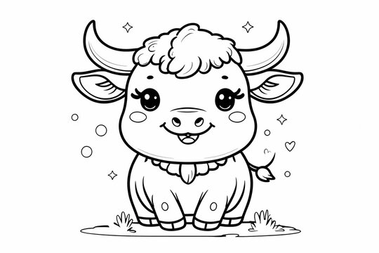 cow vector for kids coloring pages