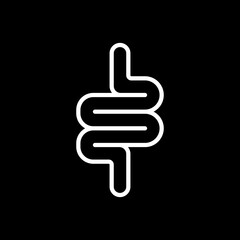 Gut constipation Icon. Intesines Vector Icon in line style design. Symbol of digestion system. Vector illustration.