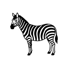 A Zebra with bold stripes silhouette illustration