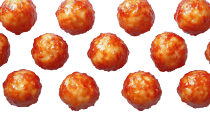 Meatball Pattern: A captivating array of juicy meatballs coated in a tangy sauce. Their round shapes and vibrant red hue create a visually appealing and mouthwatering pattern. Perfect for food blogs.