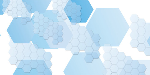 Abstract technology light sky color geometric hexagon on transparent concept design honeycomb shape vector. 