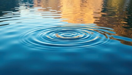 Calm lake surface, ripples forming abstract design, travel, sun