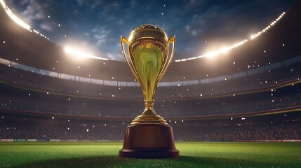 Cricket trophy celebrates victory pictures