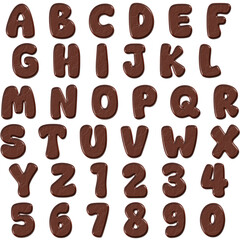 Chocolate Alphabet Letter Clipart PNG Set