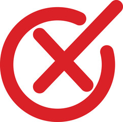 Obraz premium Checklist icon. wrong and tick with red color for survey and verify