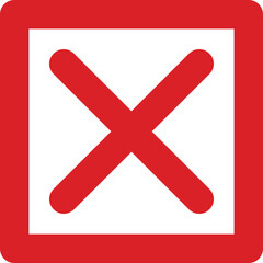 Obraz premium Checklist icon. wrong and tick with red color for survey and verify