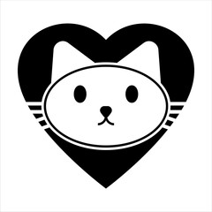 Cat Head Vector Illustration. For your website, logo, app, UI design. Vector illustration, isolated on white background.