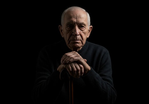 Pensive Elderly Gentleman: A Portrait of Age, Wisdom, and Life's Reflections