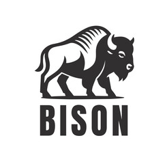 Obraz premium silhouette of the wild bison animal nature vector illustration 