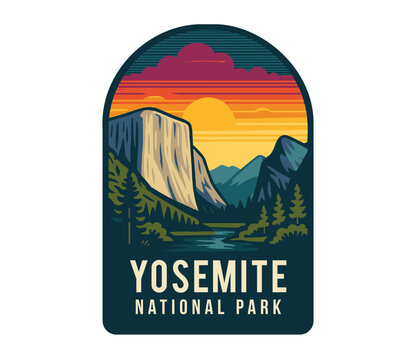 yosemite national park vector illustration